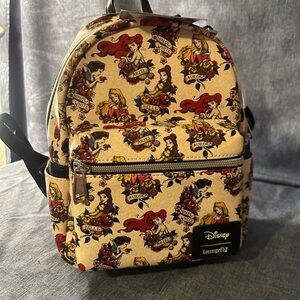 Loungefly Cream and Red Floral Backpack